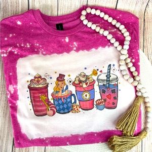 Alice in Wonderland pink bleached T-shirt